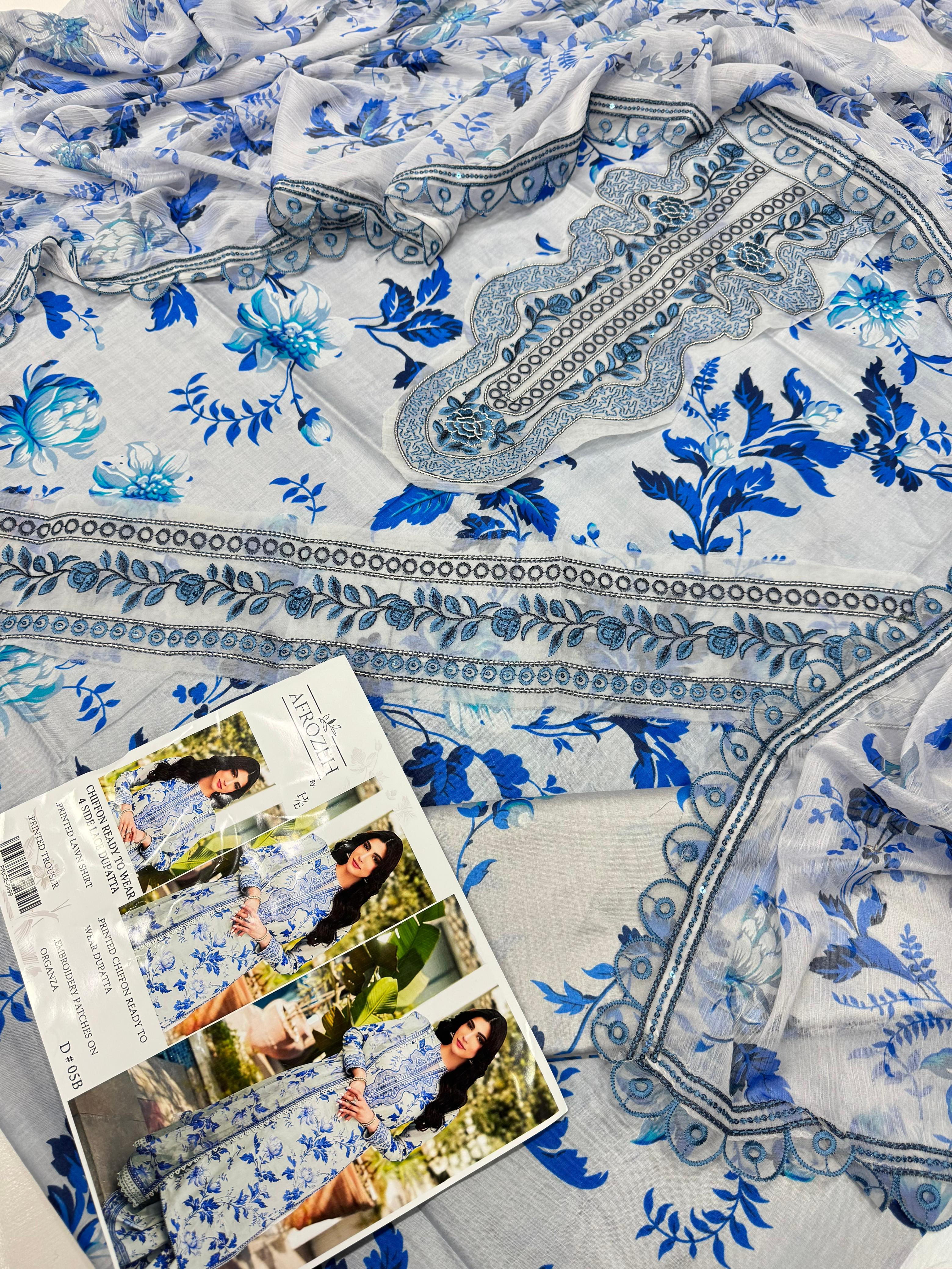 AFROZEH Digital Print 3pc D29