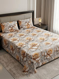9D floral print micro cotton bedsheet set Design 01 with 2 pillow covers
