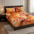 9D floral print micro cotton bedsheet set Design 37 with 2 pillow covers