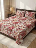 9D floral print micro cotton bedsheet set Design 13 with 2 pillow covers