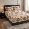 9D floral print micro cotton bedsheet set Design 42 with 2 pillow covers