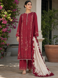 Dhanak embroidered 3-piece unstitched suit Design 13 worn by model