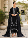 Dhanak embroidered 3-piece unstitched suit Design 39 worn by model