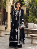 Dhanak embroidered 3-piece unstitched suit Design 24 worn by model