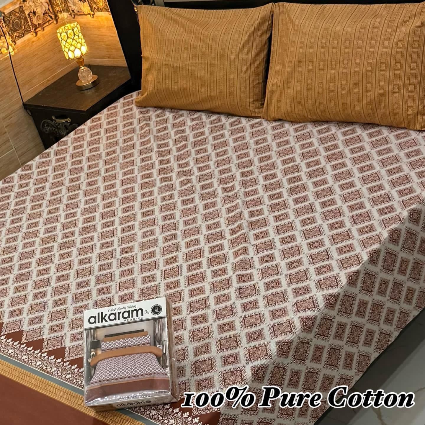 ALKARAM PREMIUM KING SIZE BEDSHEET SET