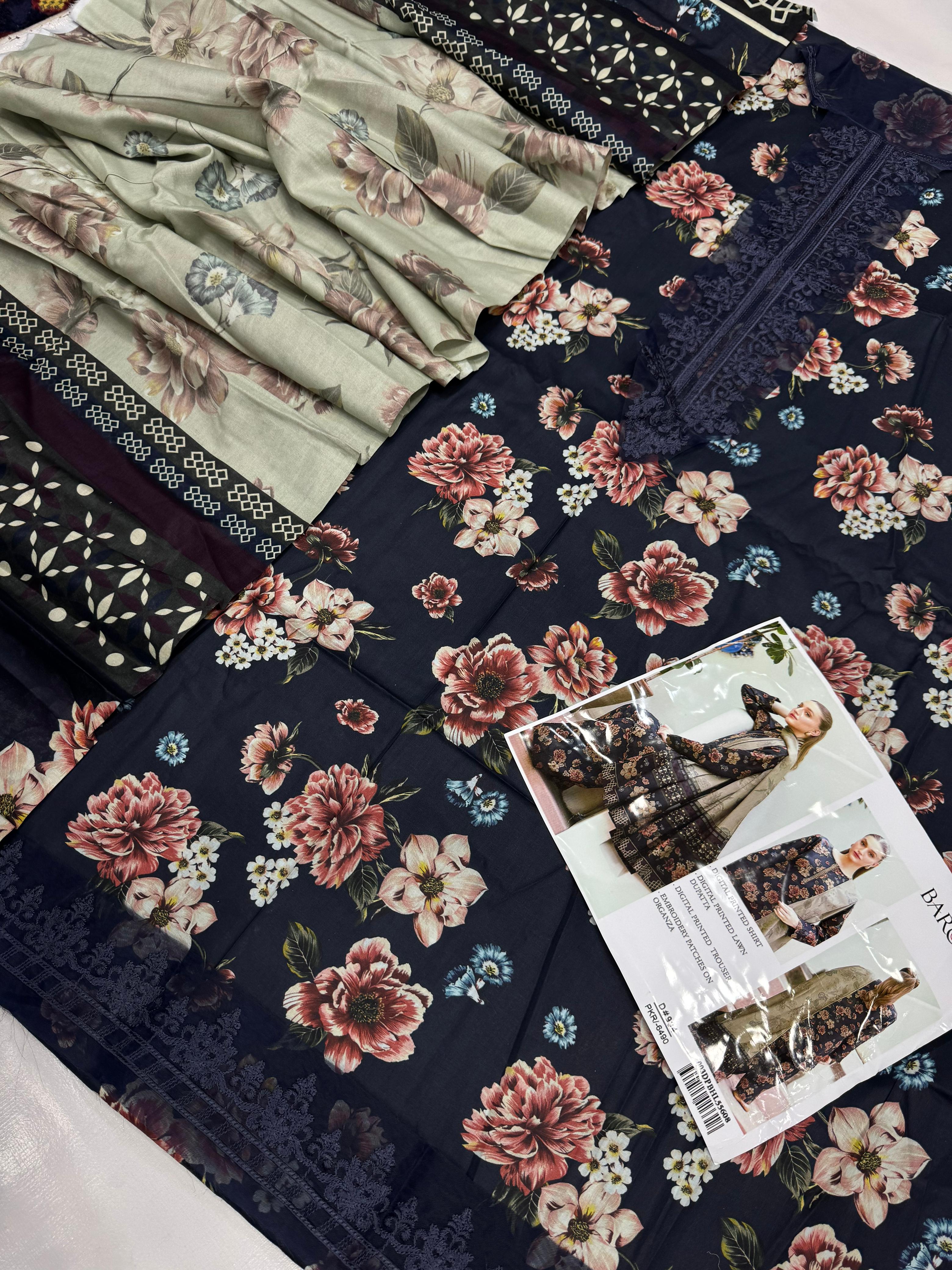 BAROQUE 3PC | UNSTITCHED | D69