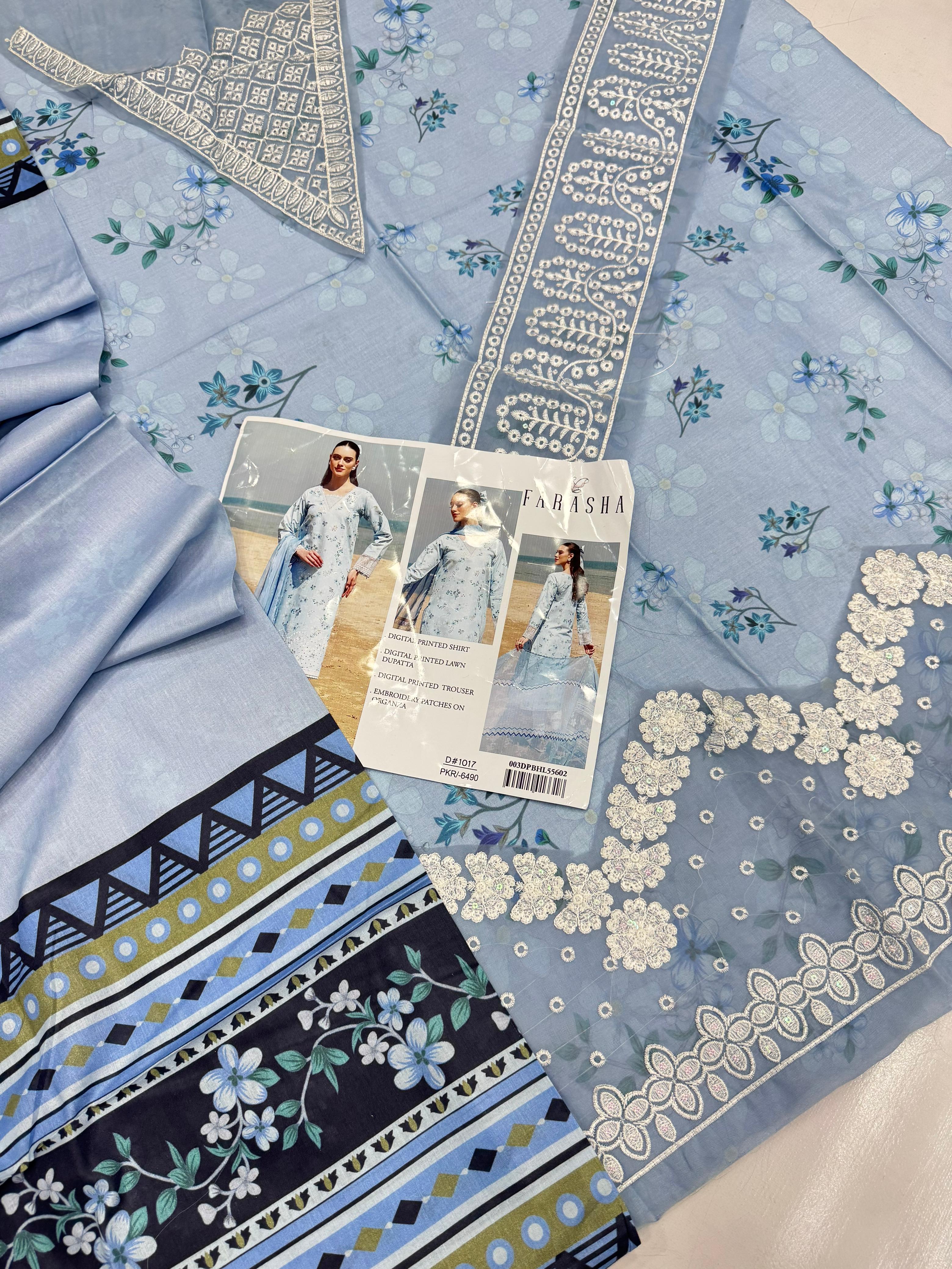 FARASHA 3PC | UNSTITCHED | D67