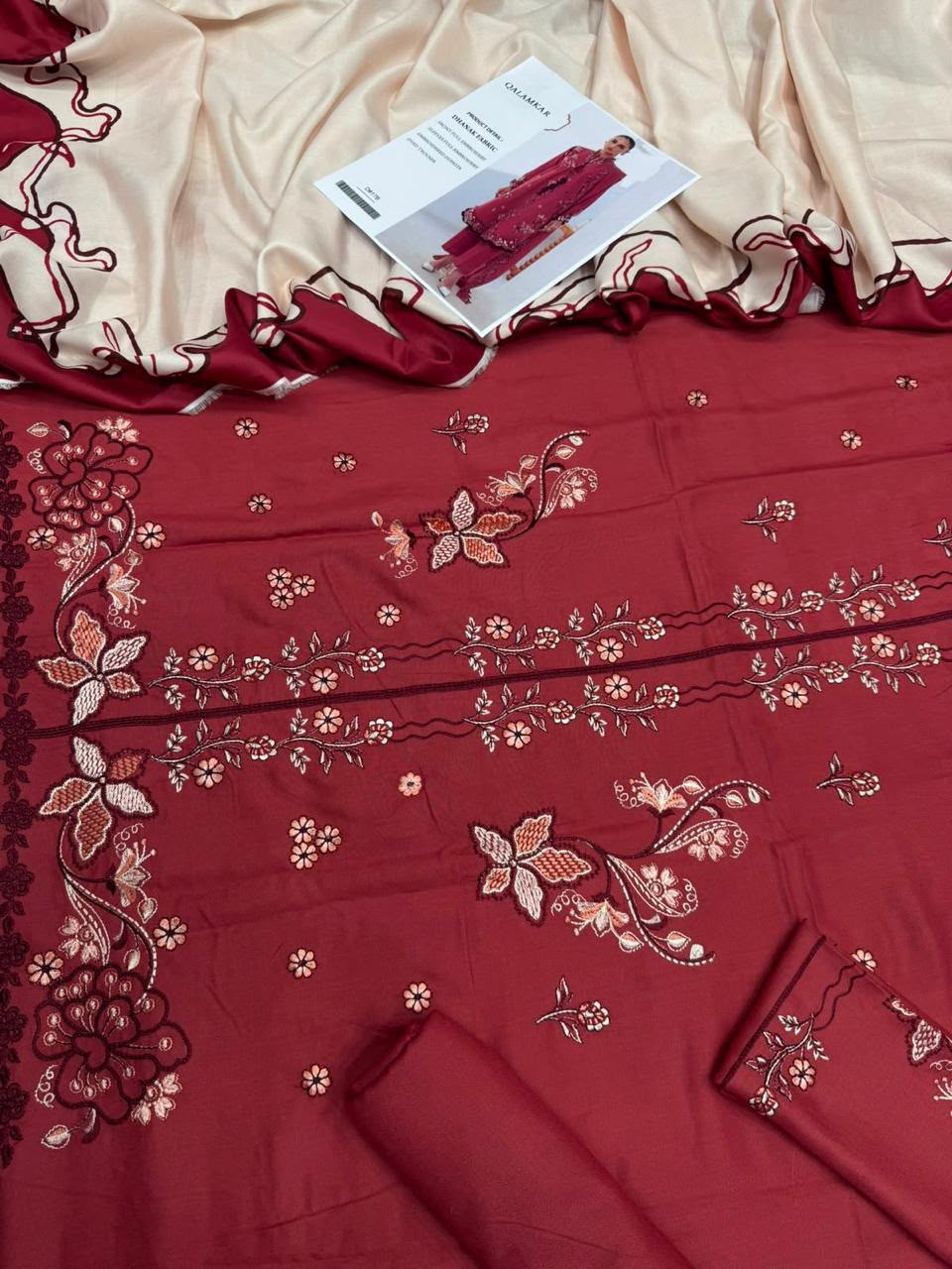 Dhanak embroidered 3-piece unstitched suit Design 13, product photo