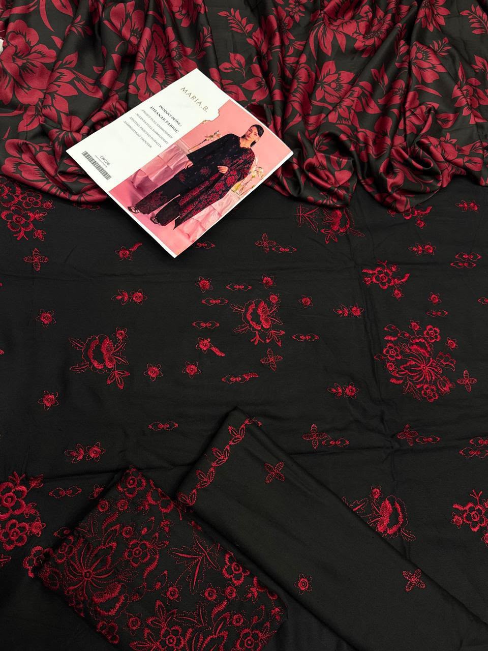 Dhanak embroidered 3-piece unstitched suit Design 17, product photo