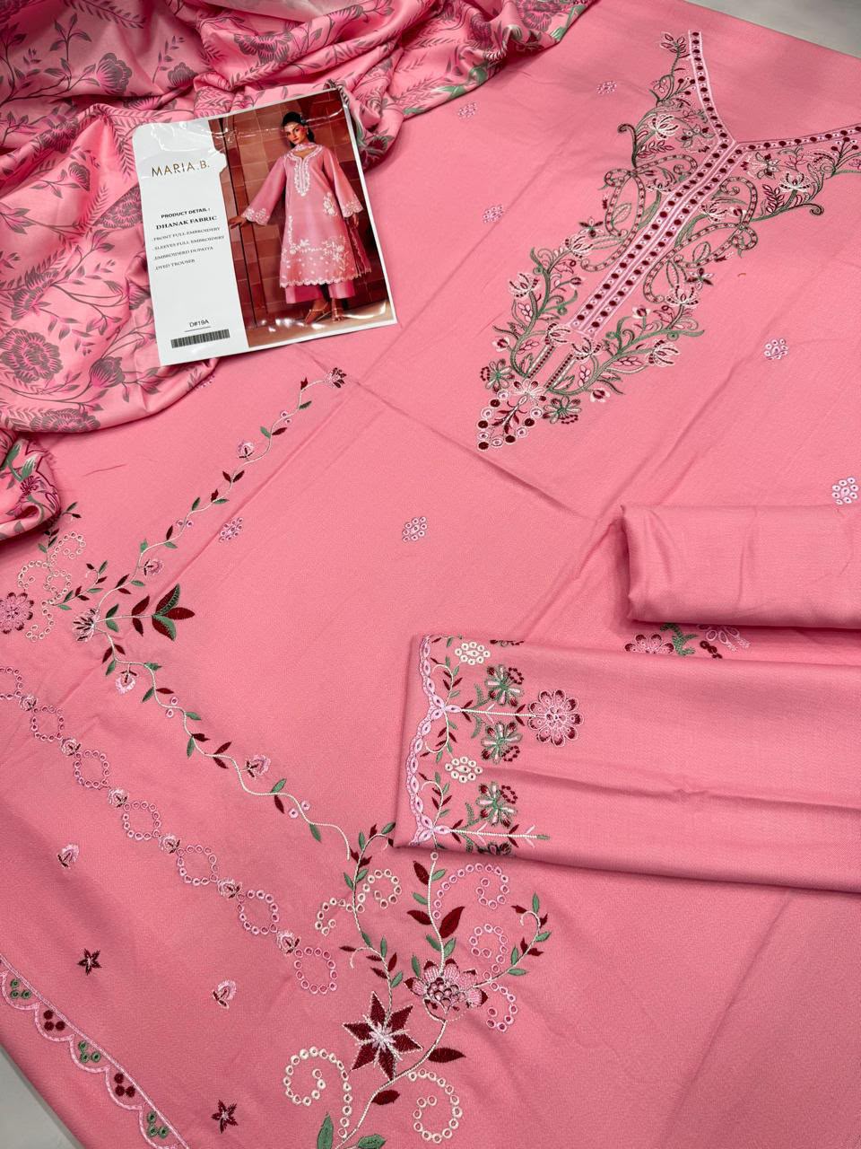 Dhanak embroidered 3-piece unstitched suit Design 20, product photo