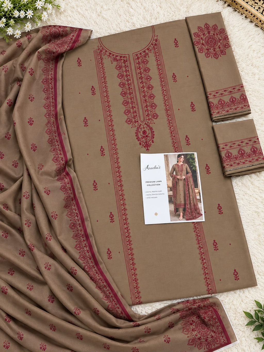 Dhanak embroidered 3-piece unstitched suit Design 41, product photo