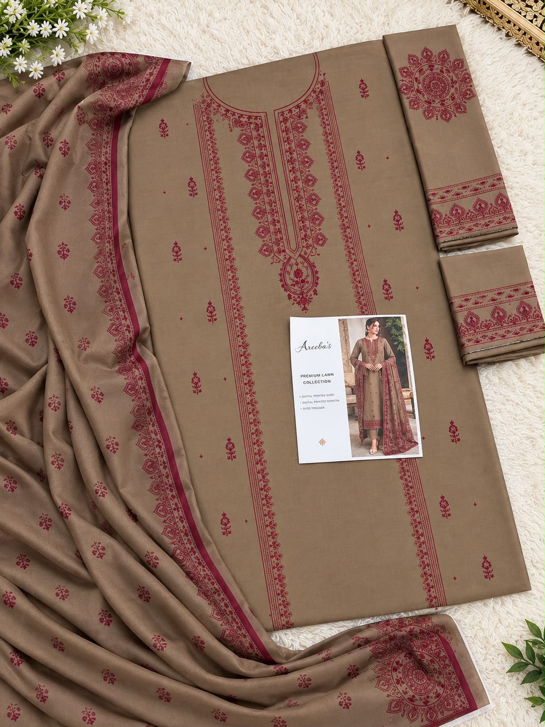 Dhanak embroidered 3-piece unstitched suit Design 41, product photo