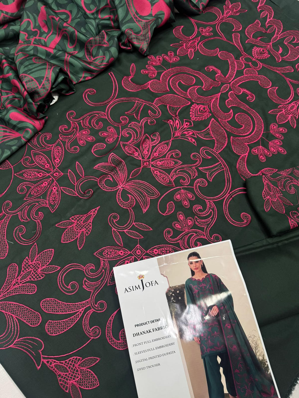 Dhanak embroidered 3-piece unstitched suit Design 49, product photo