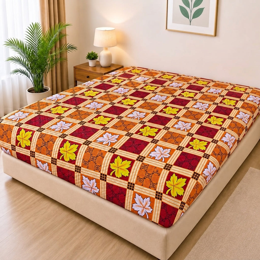 Printed Quilted Mattress Cover (Design 07)