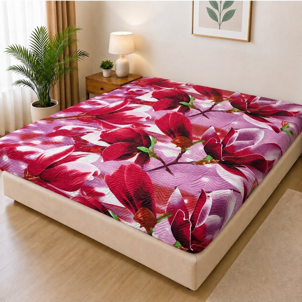 Printed Quilted Mattress Cover (Design 10)