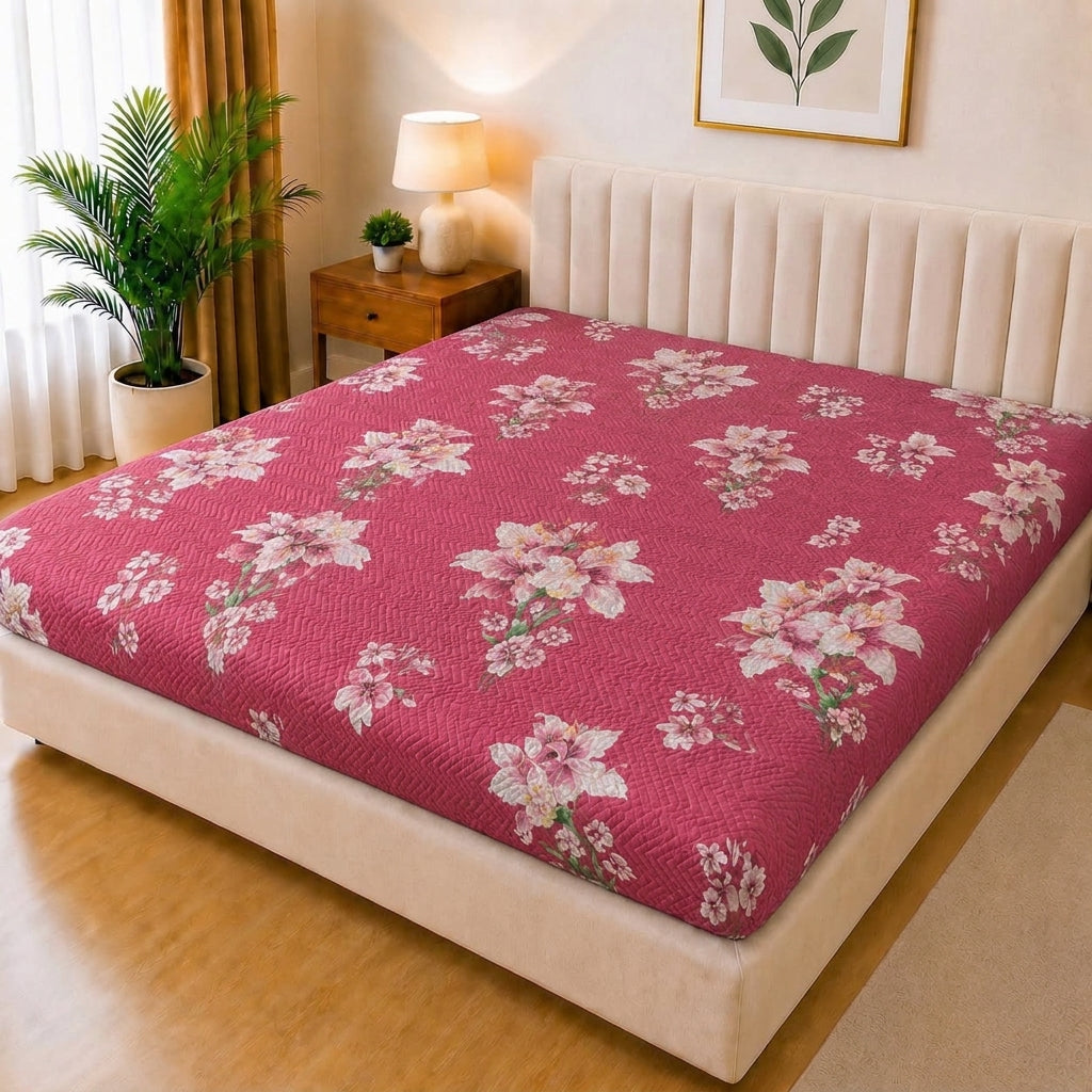 Printed Quilted Mattress Cover (Design 15)